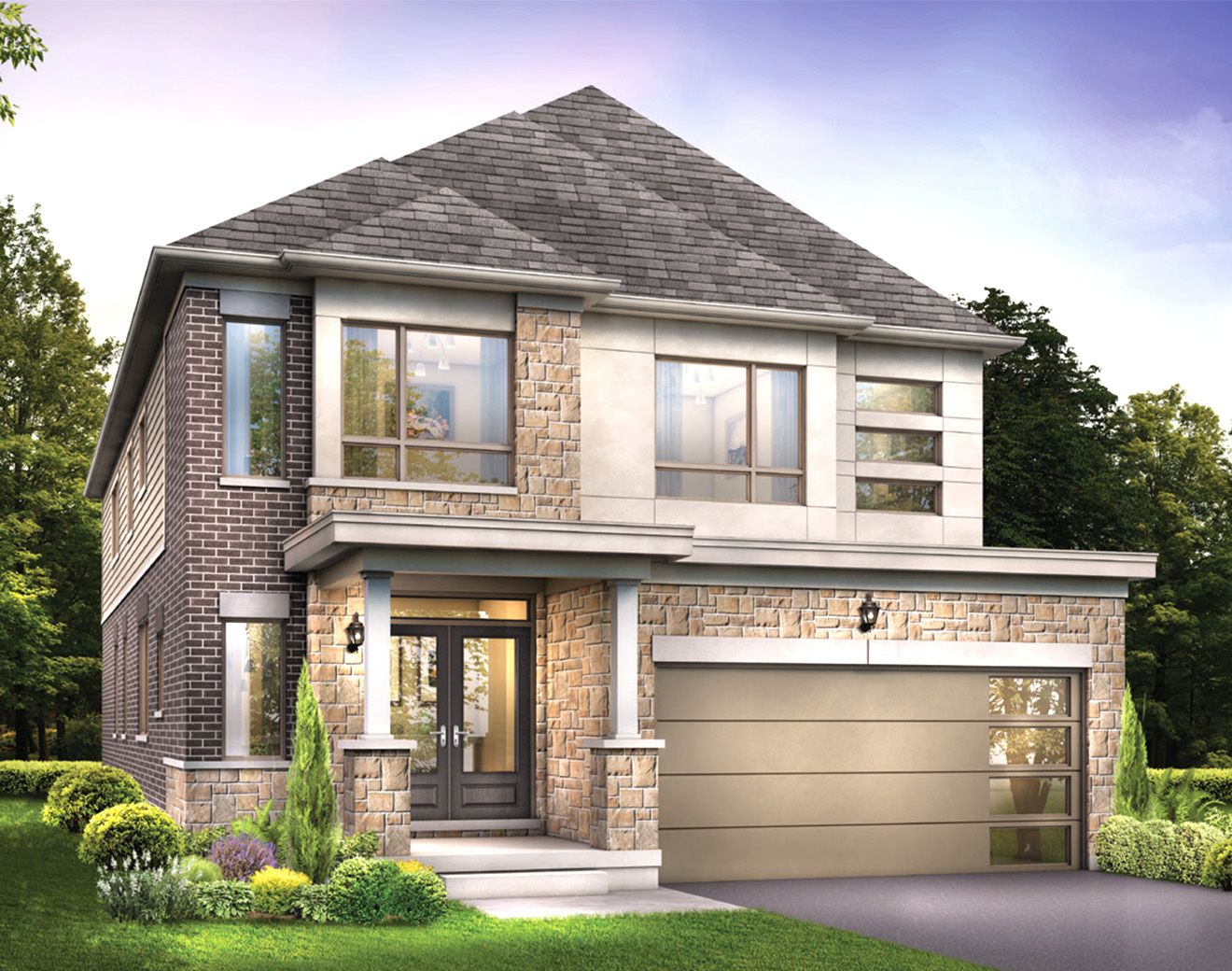  Featured elevation rendering of the The Georgian floorplan