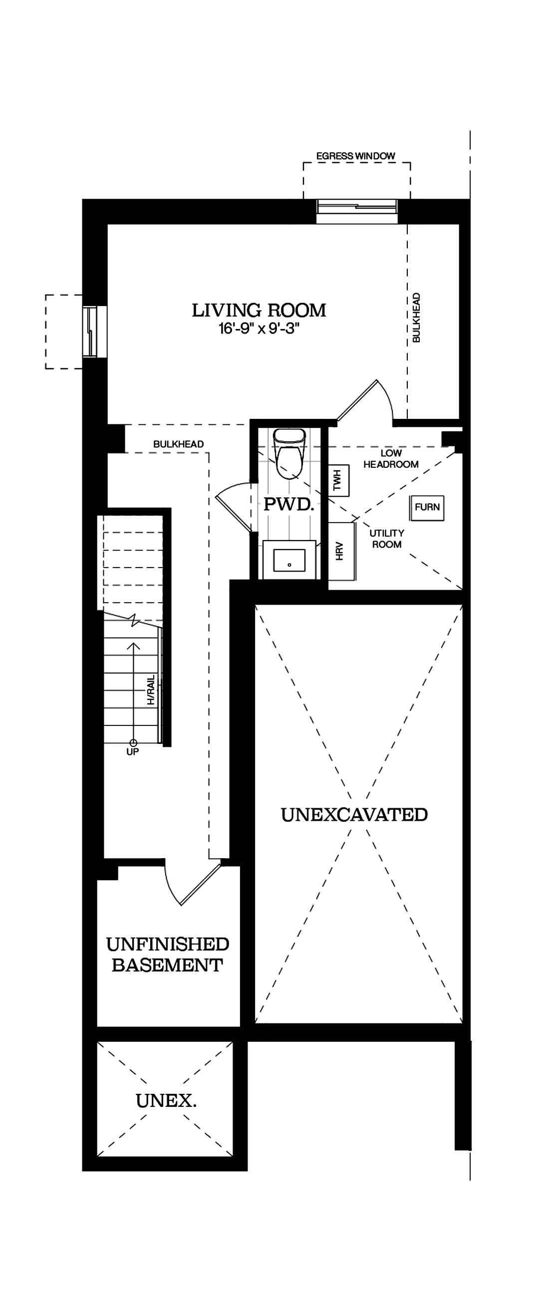 Basement - Optional Architectural blackline