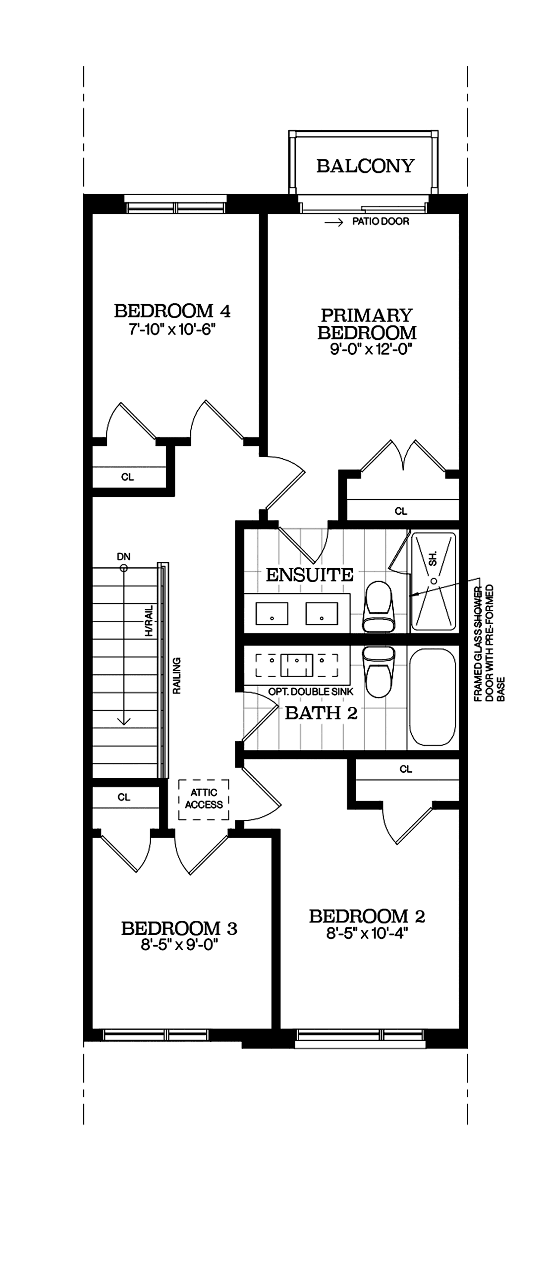 Upper Floor - Optional Architectural blackline
